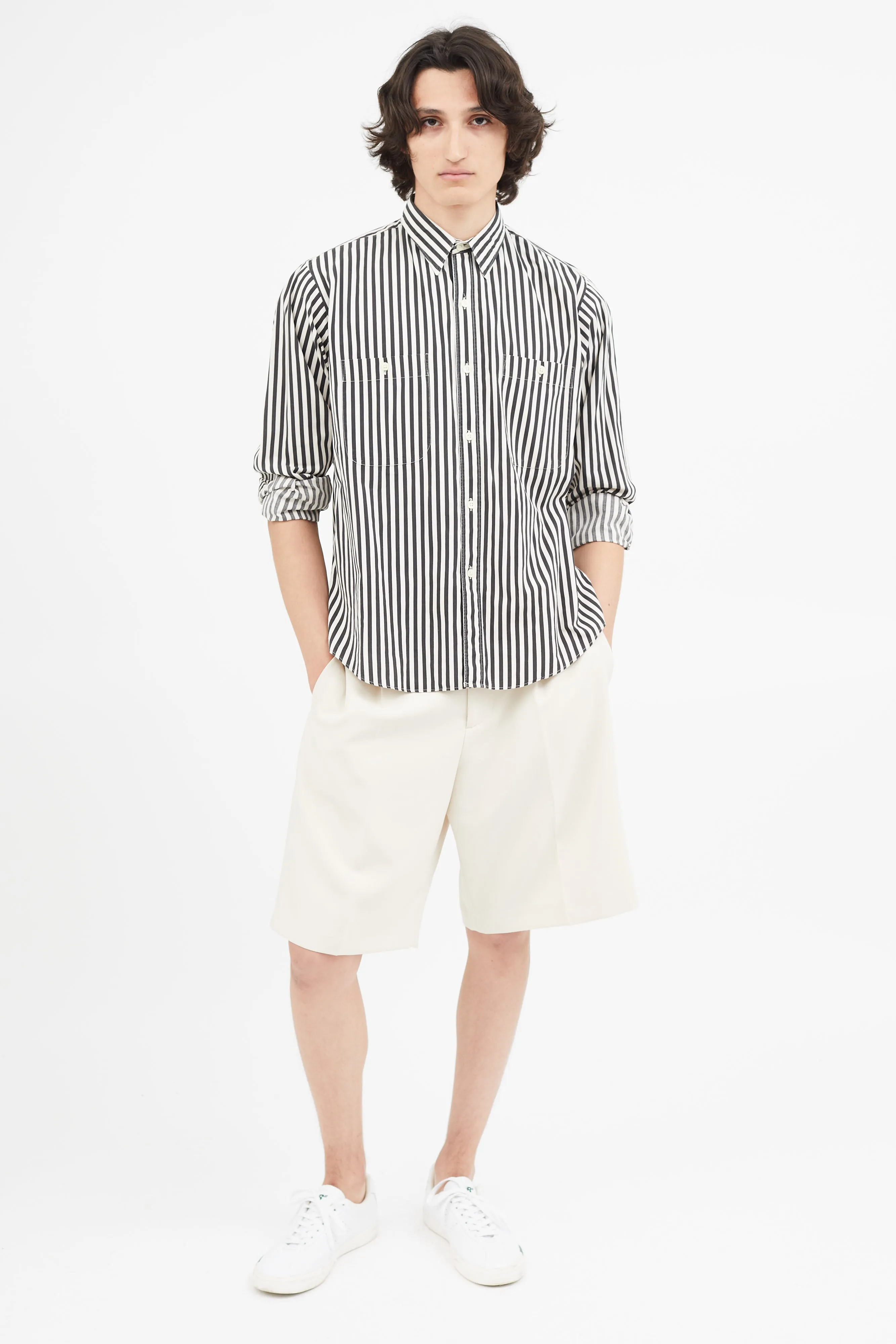 1980s Black & White Stripe Shirt
