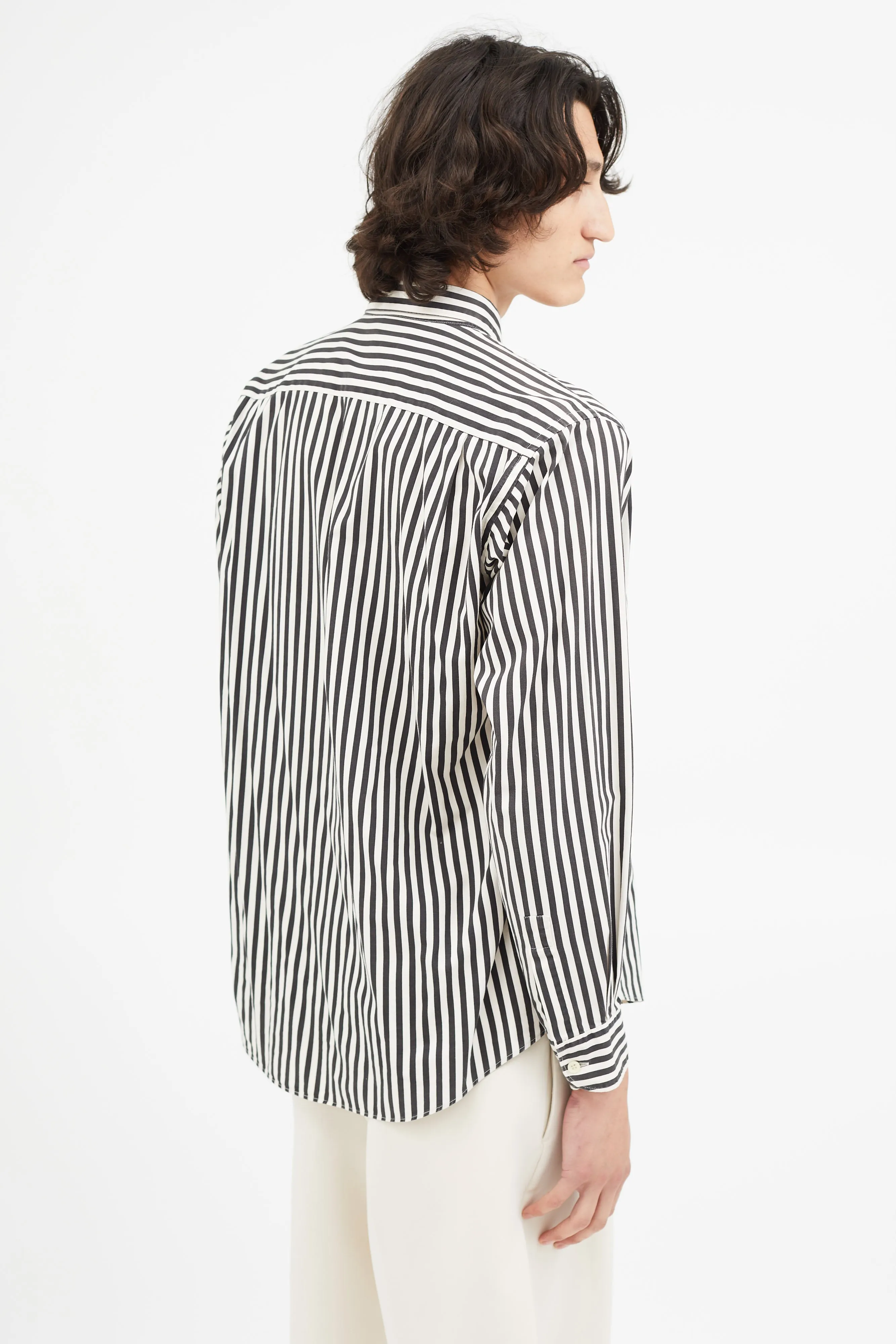 1980s Black & White Stripe Shirt