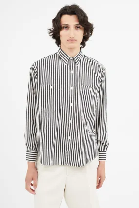 1980s Black & White Stripe Shirt