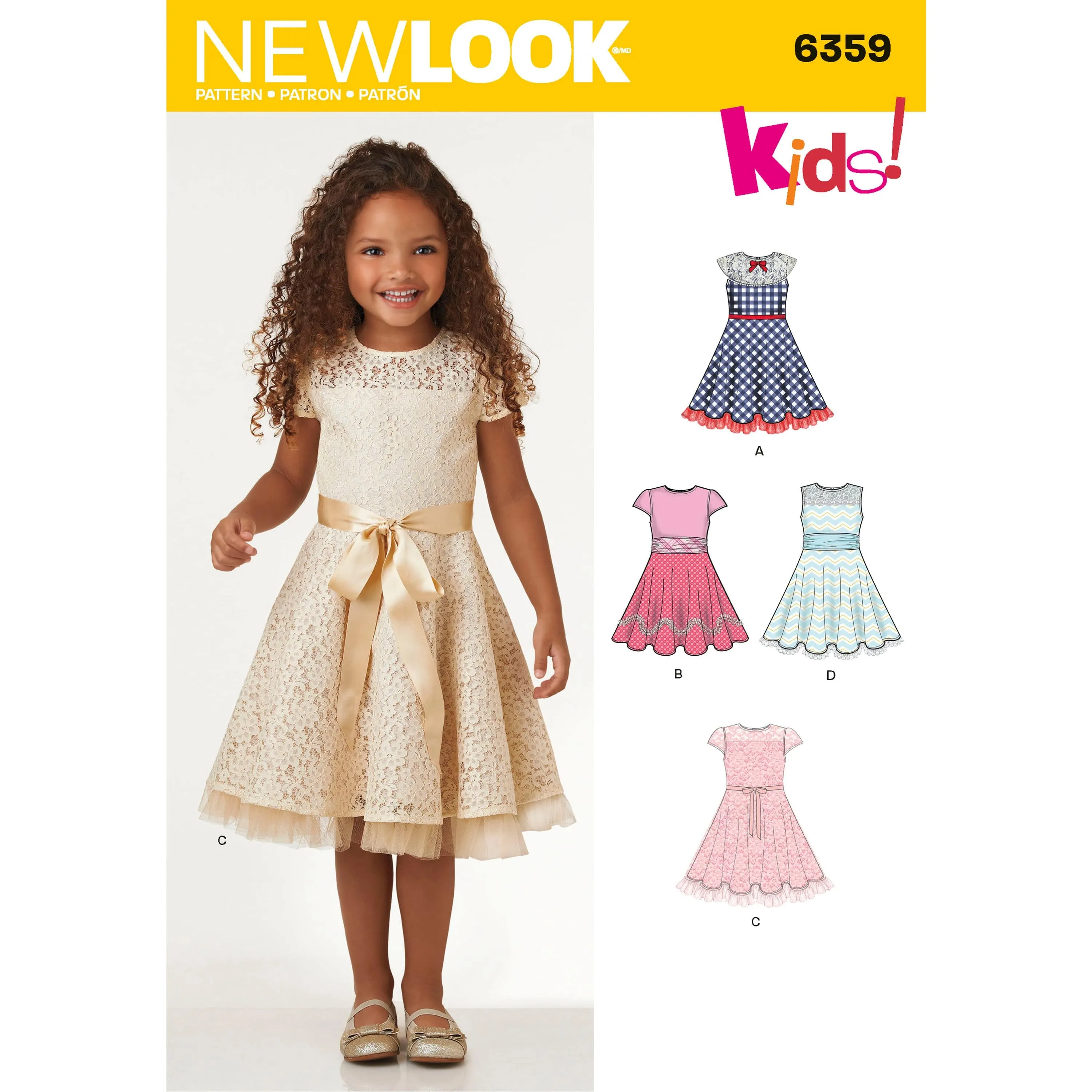 6359 Child's Dresses with Lace and Trim Details