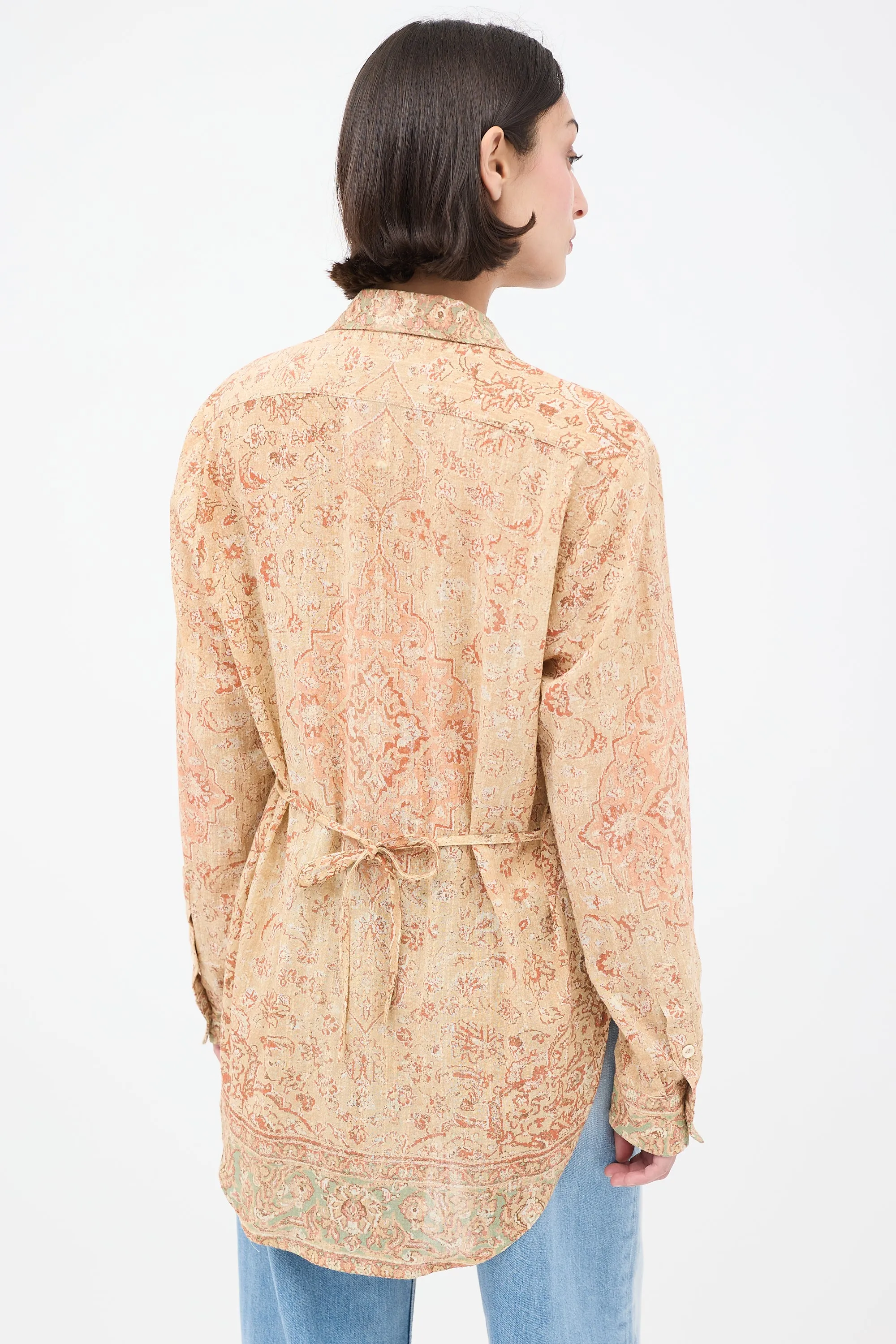 Beige & Pink Paisley Shirt
