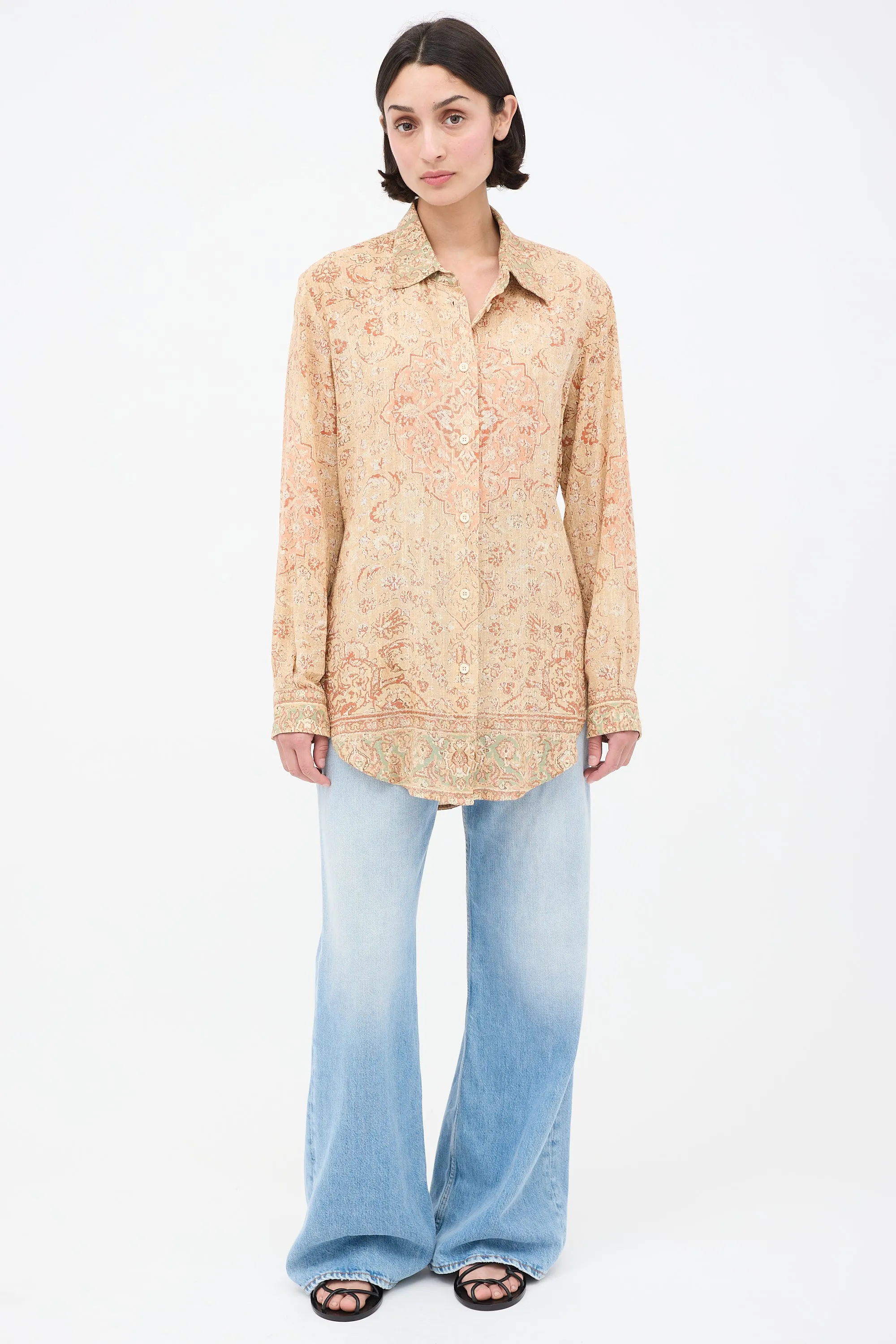 Beige & Pink Paisley Shirt