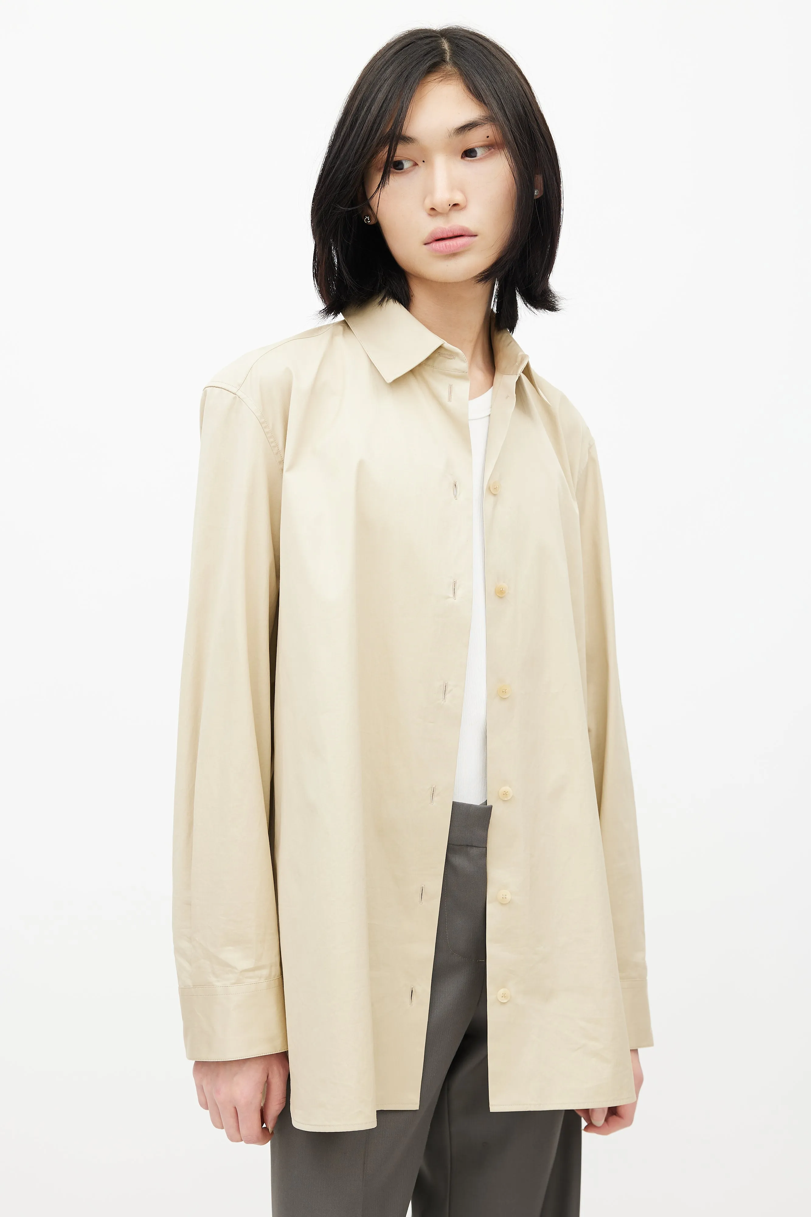 Beige Oversized Shirt