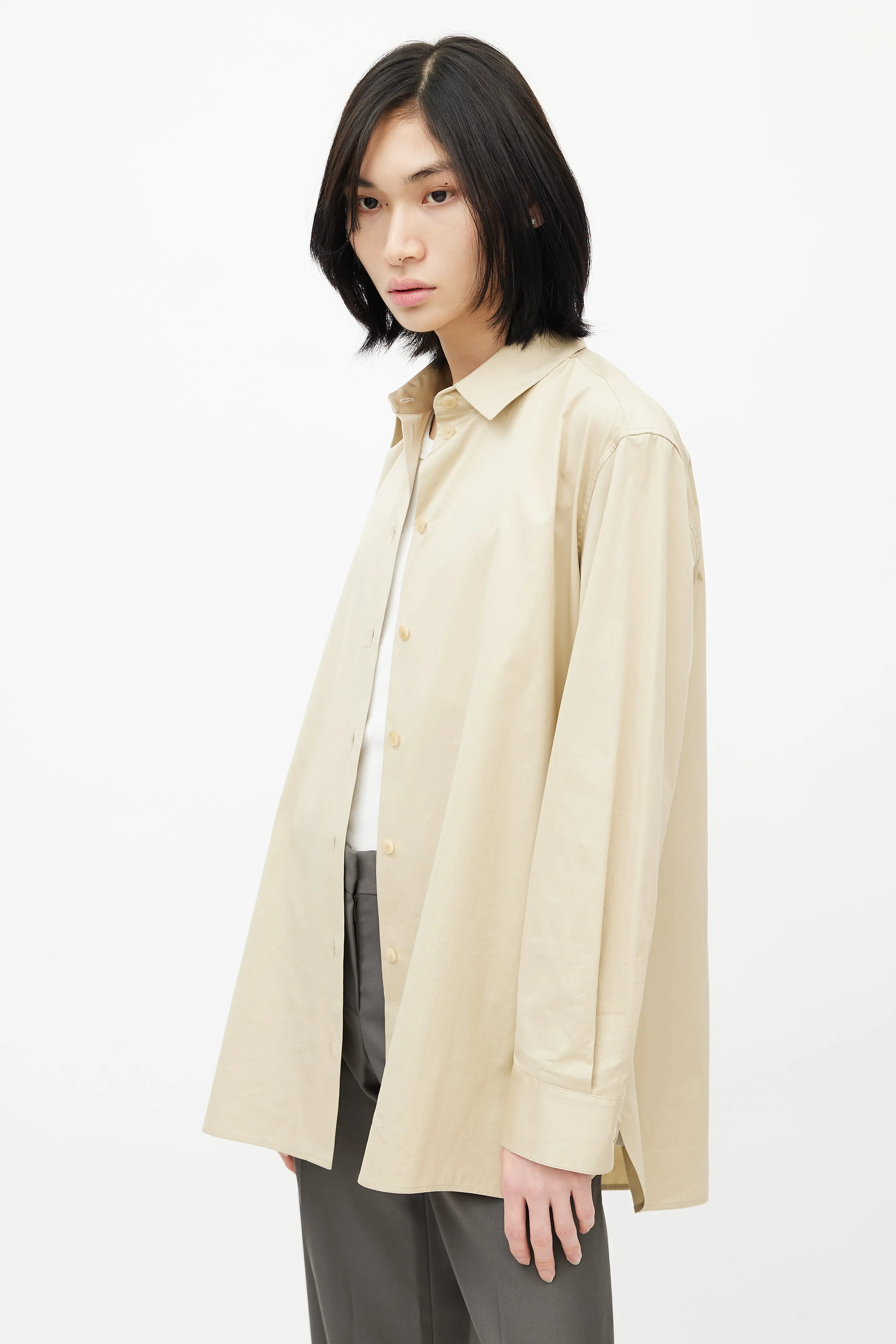 Beige Oversized Shirt