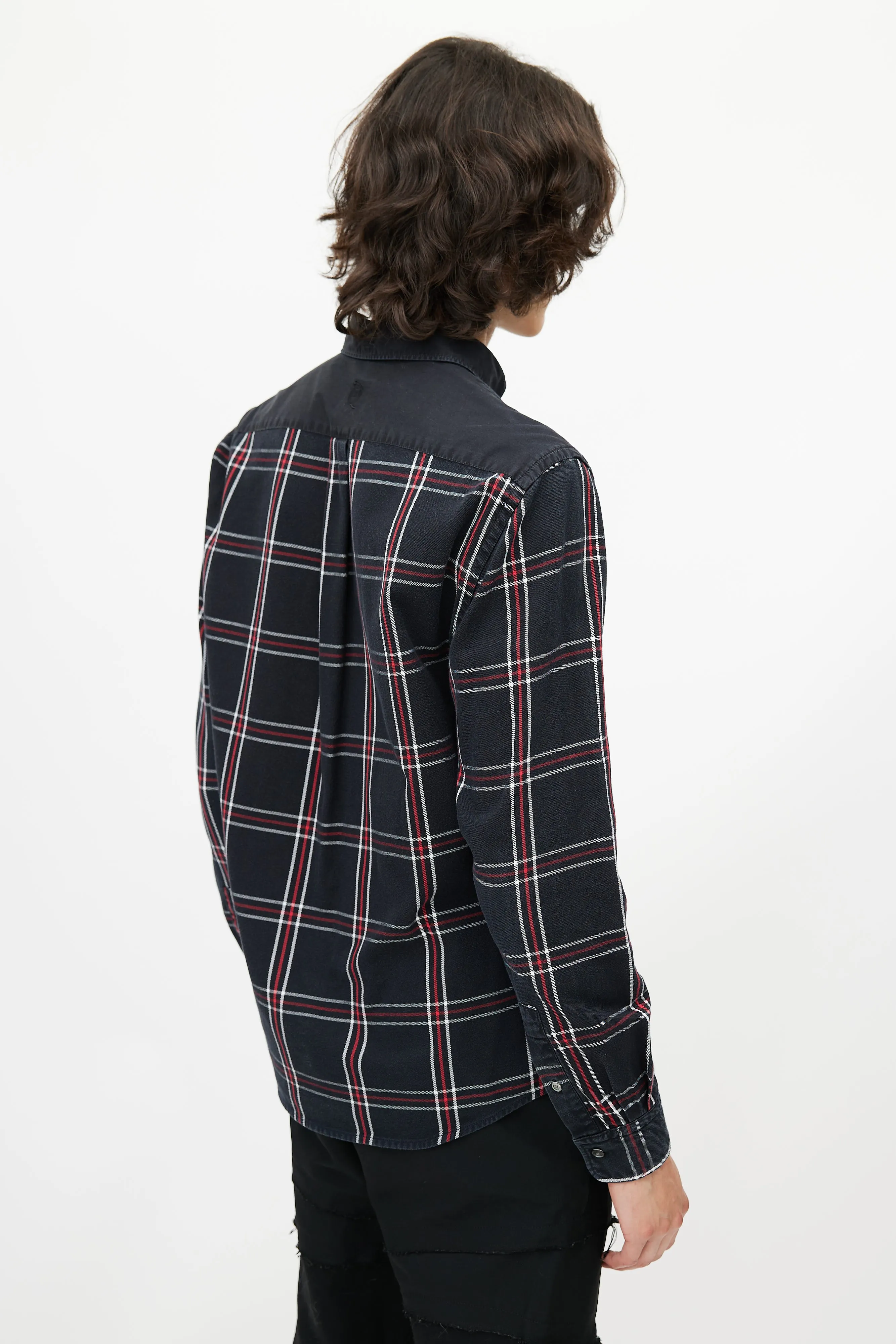 Black & Multicolour Plaid Shirt
