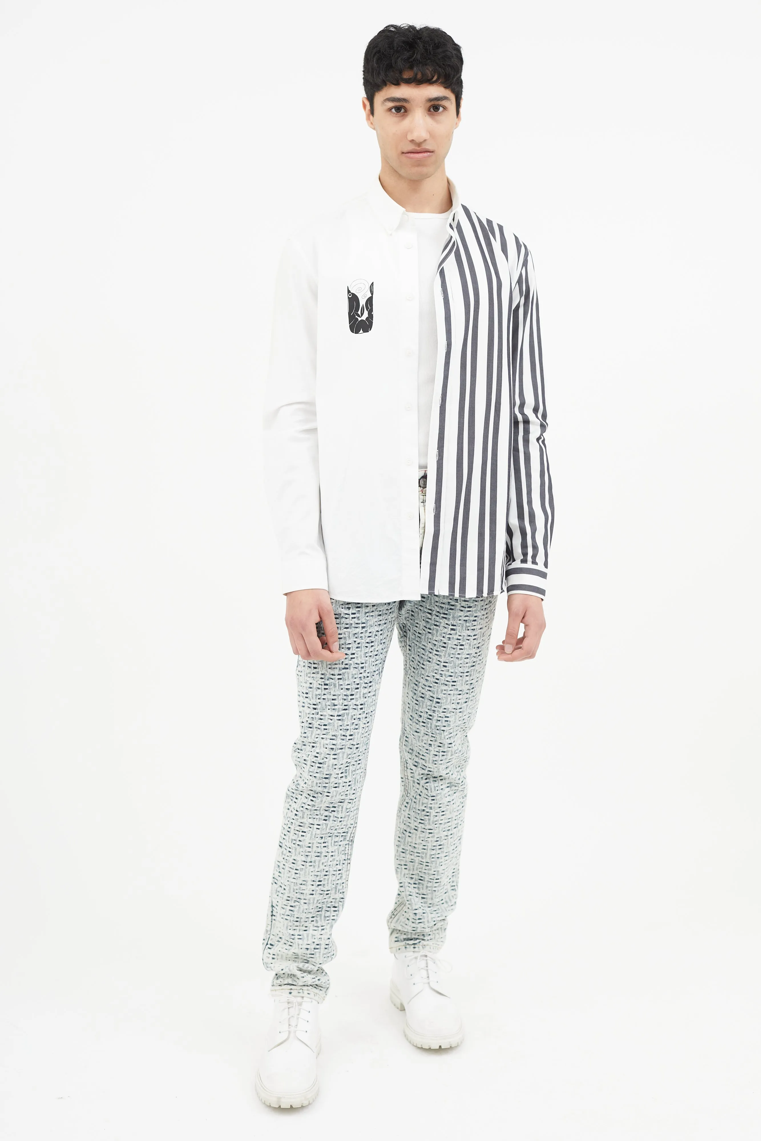 Black & White Mermaid Striped Shirt