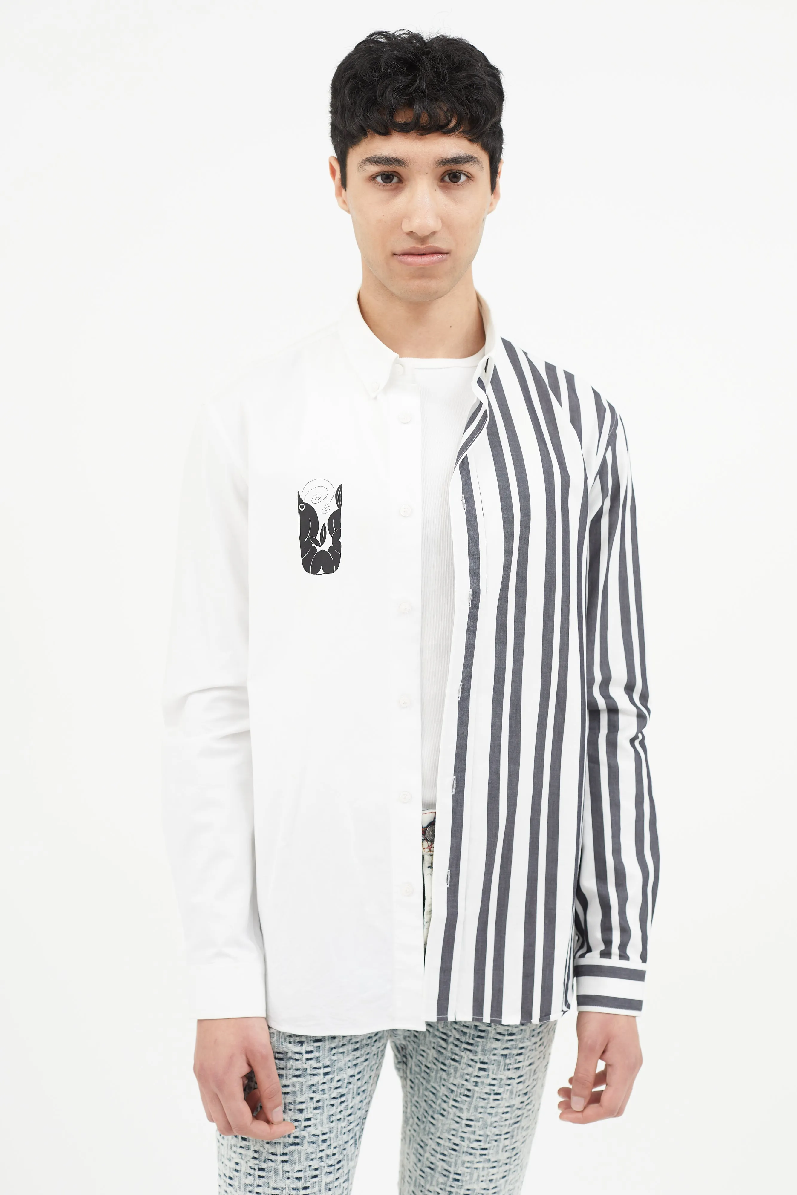 Black & White Mermaid Striped Shirt