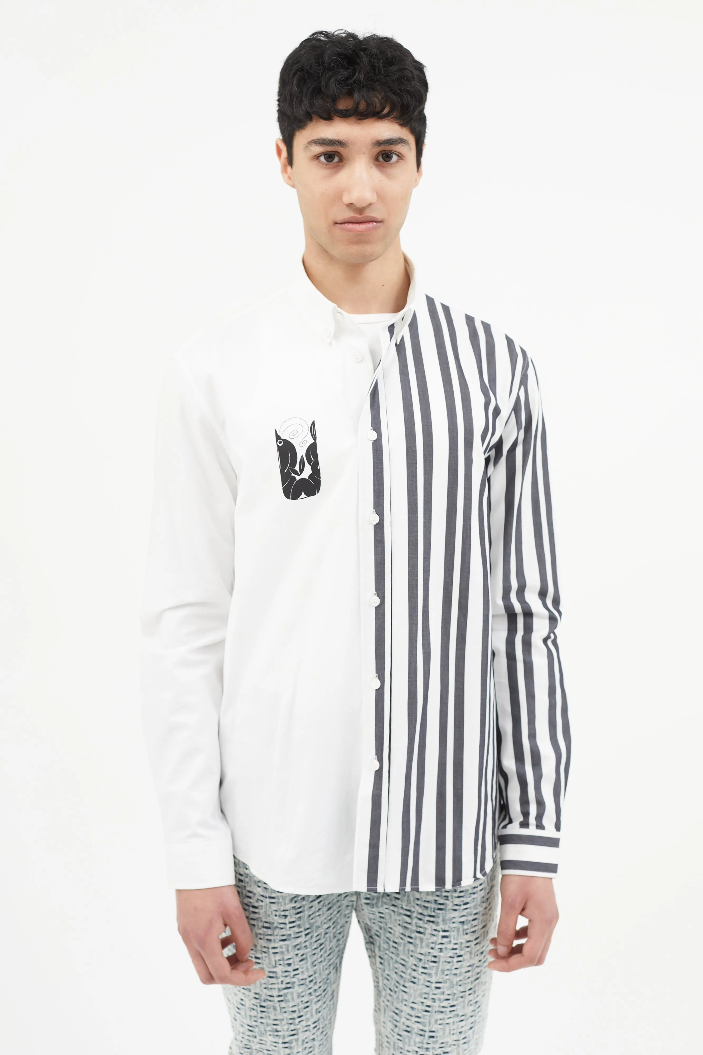 Black & White Mermaid Striped Shirt