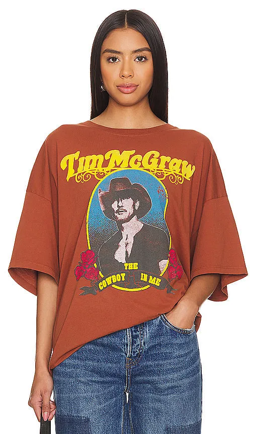 DAYDREAMER Tim Mcgraw The Cowboy In Me Tee in Rust
