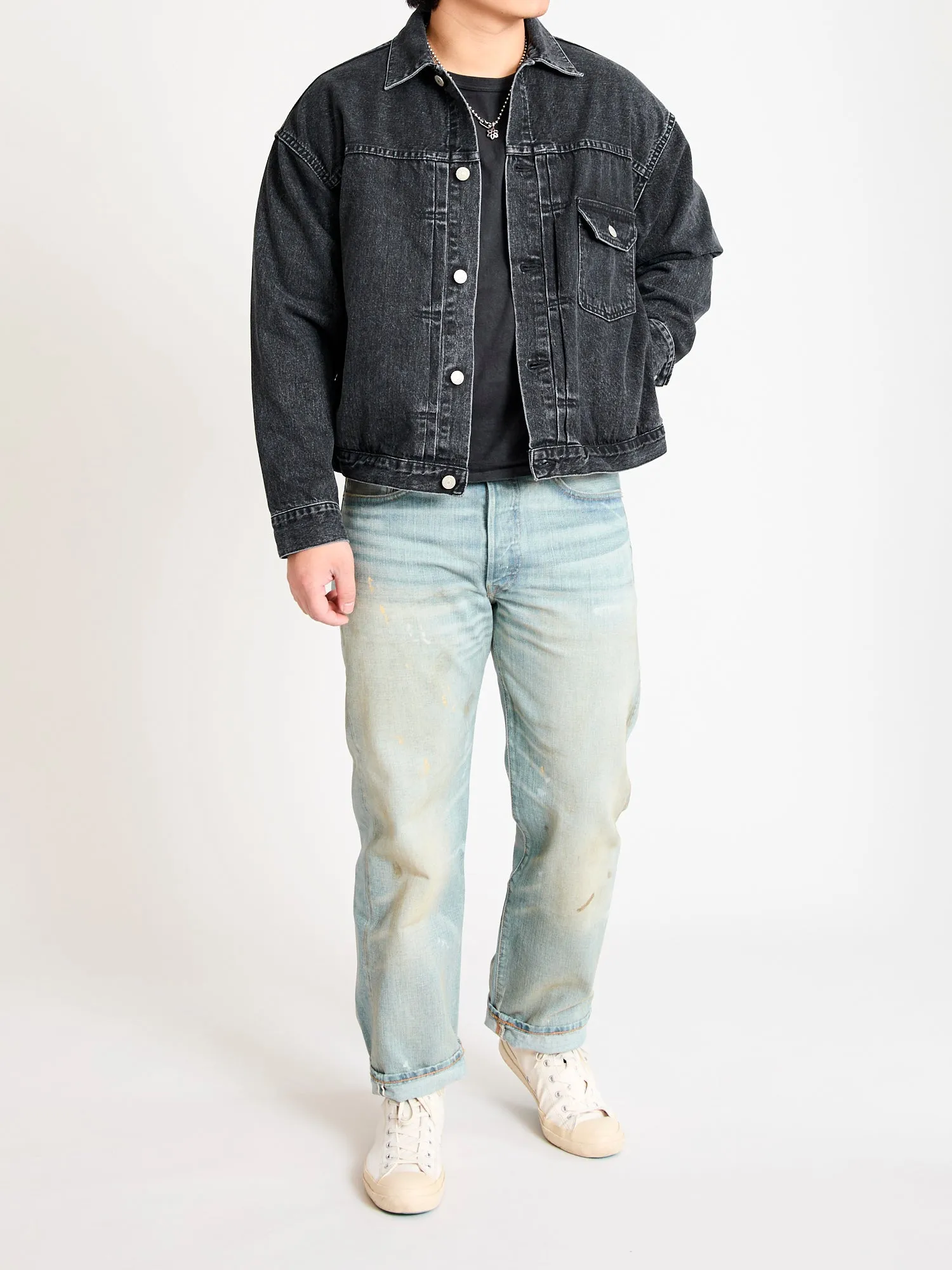 Denim Type-1 Jacket in Stonewashed Black