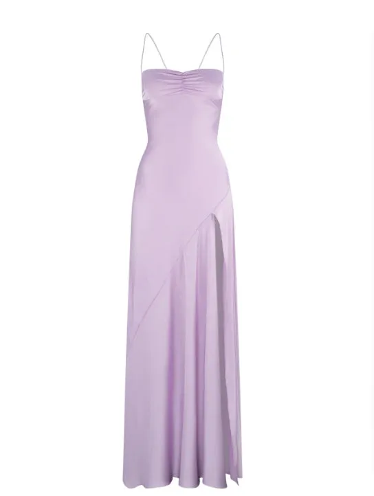 Elegant Dresses Gowns Evening Dresses Spaghetti Straps Long Prom Dress Satin Formal Party Dress