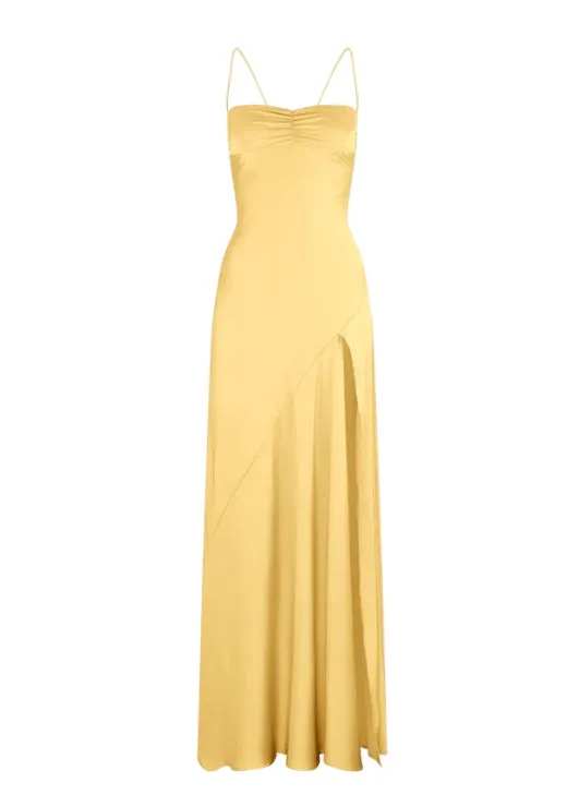 Elegant Dresses Gowns Evening Dresses Spaghetti Straps Long Prom Dress Satin Formal Party Dress