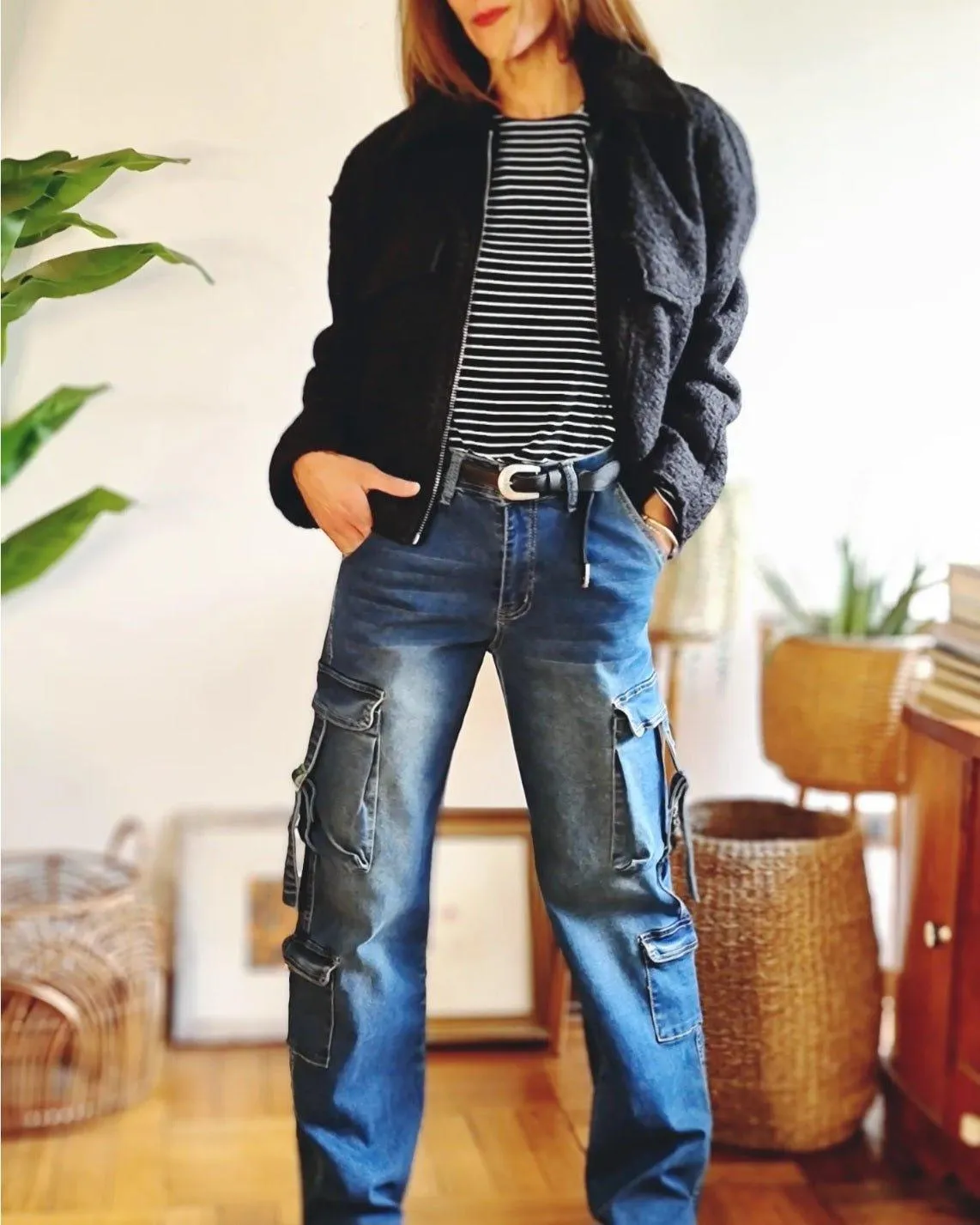 Jeans Cargo Azul.