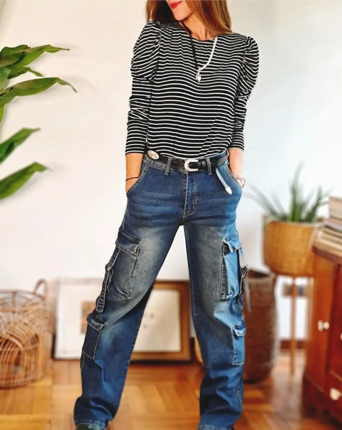 Jeans Cargo Azul.