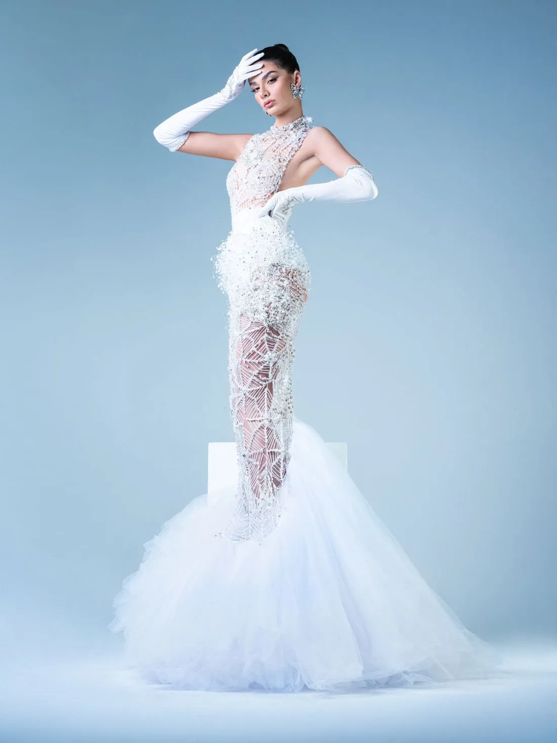 Kailey Elegant White Evening Dress