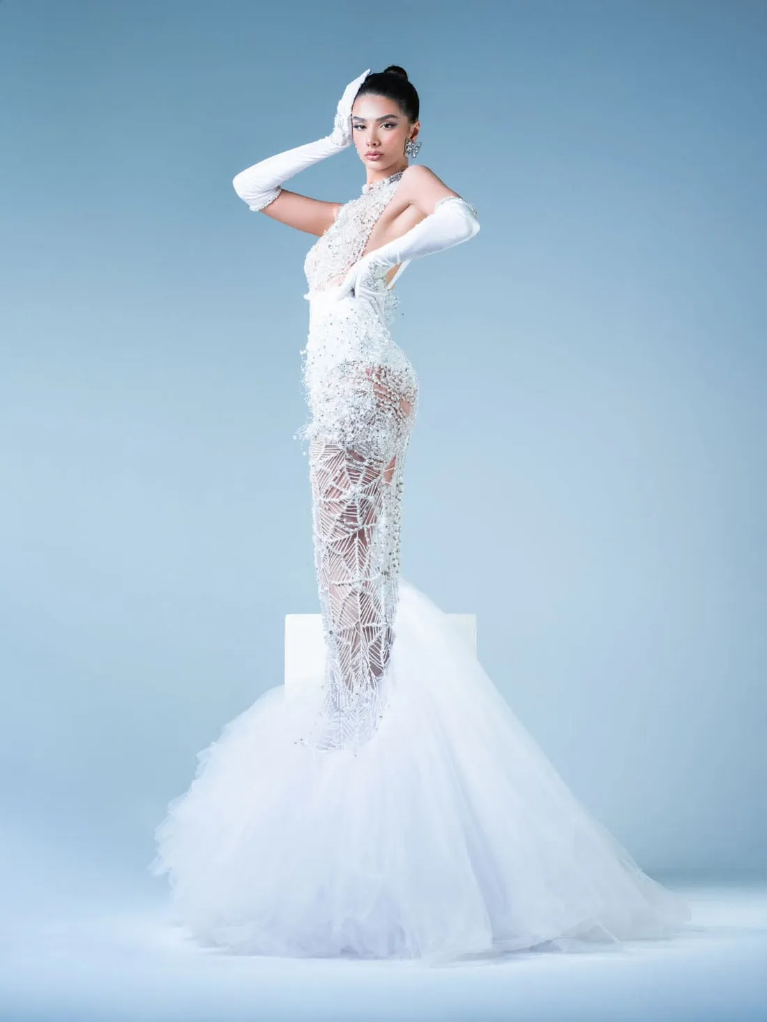 Kailey Elegant White Evening Dress