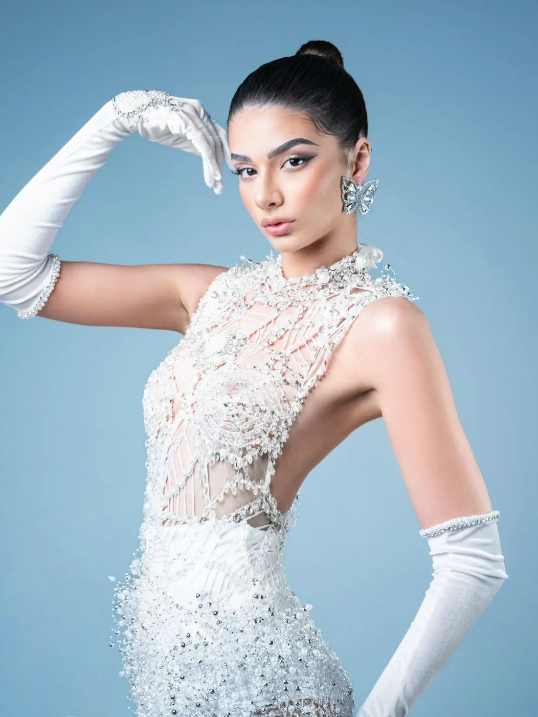 Kailey Elegant White Evening Dress