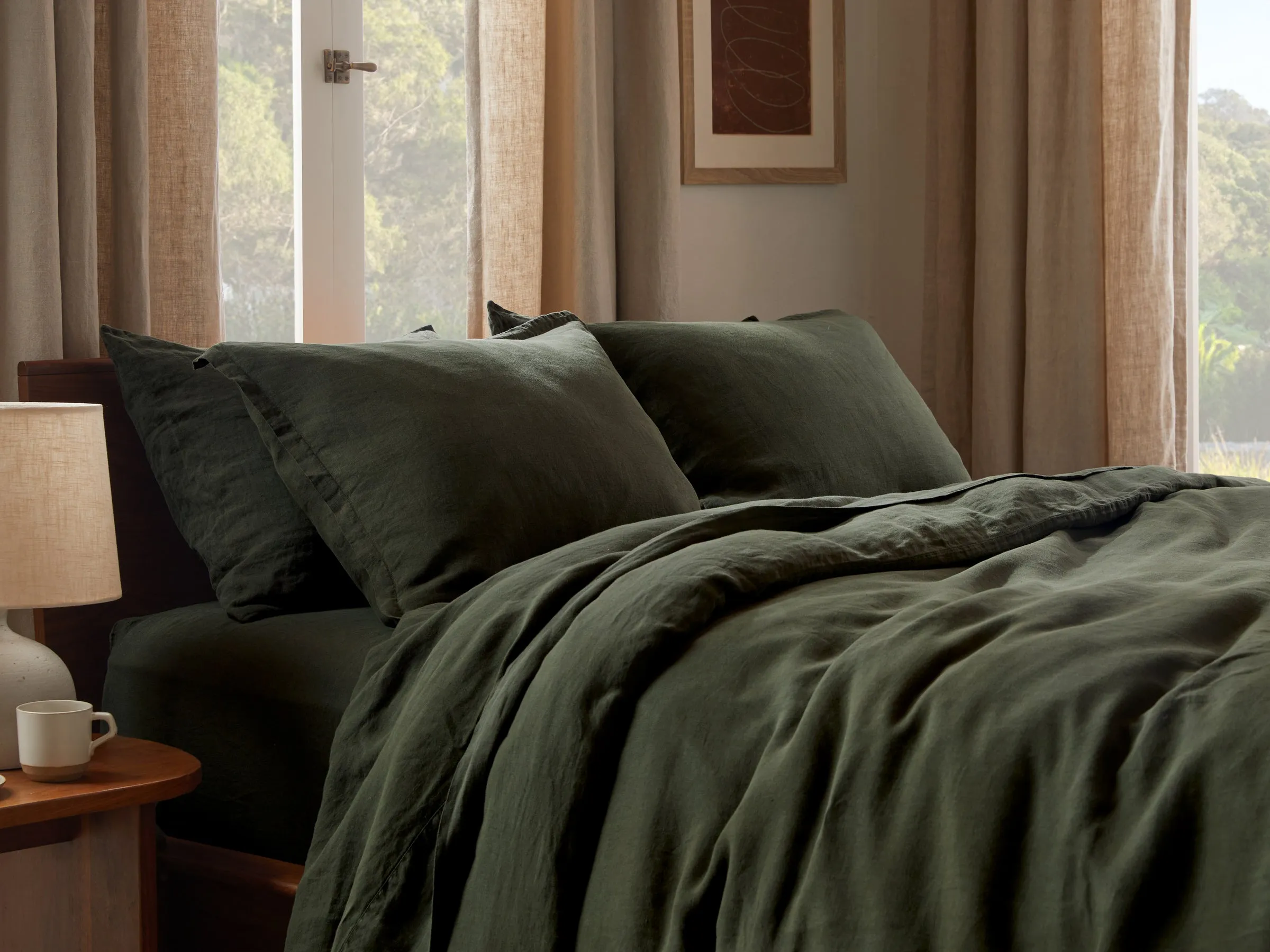 Linen Duvet Cover (Evergreen)