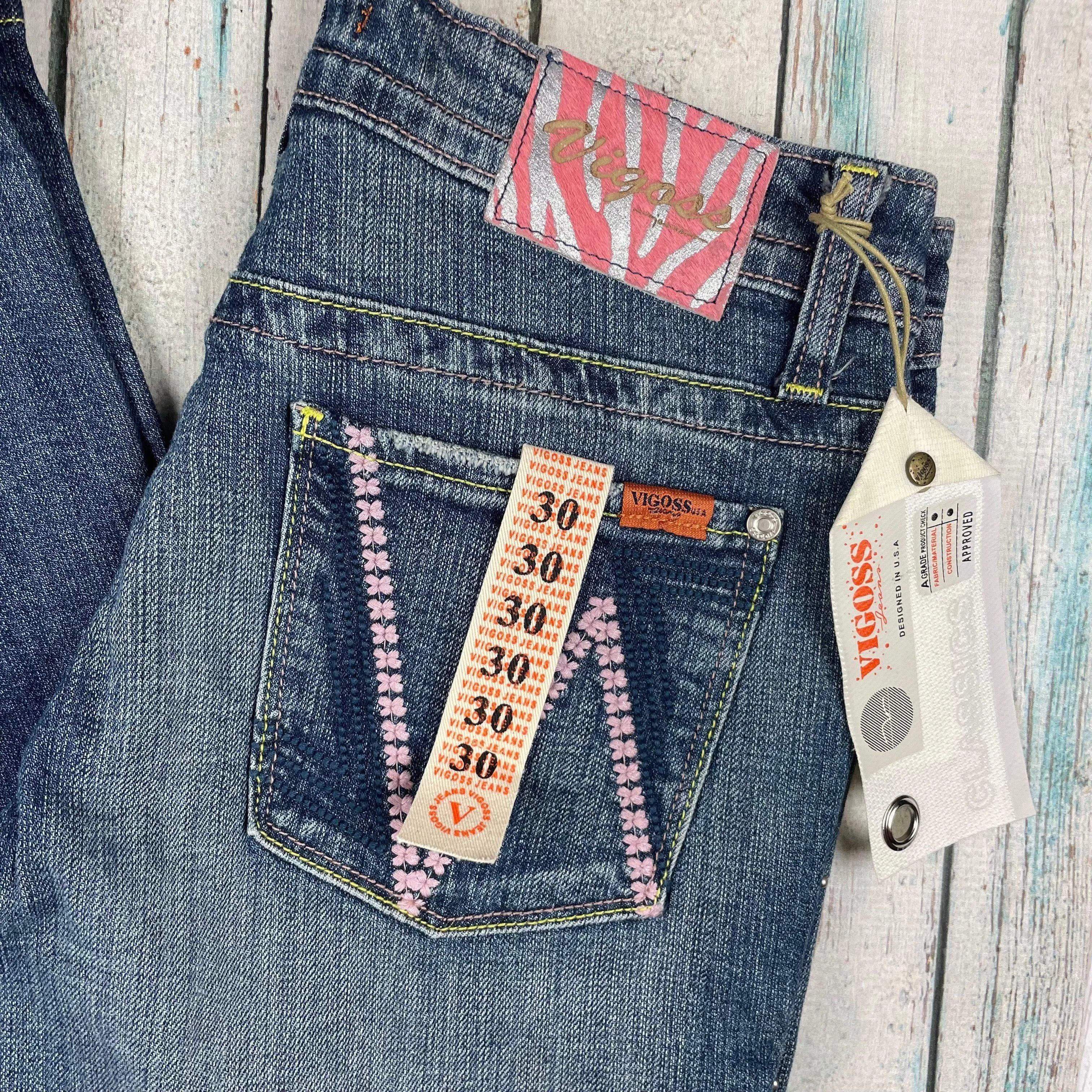 NWT - Vigoss USA Y2K Jewelled Bootcut Jeans- Size 30