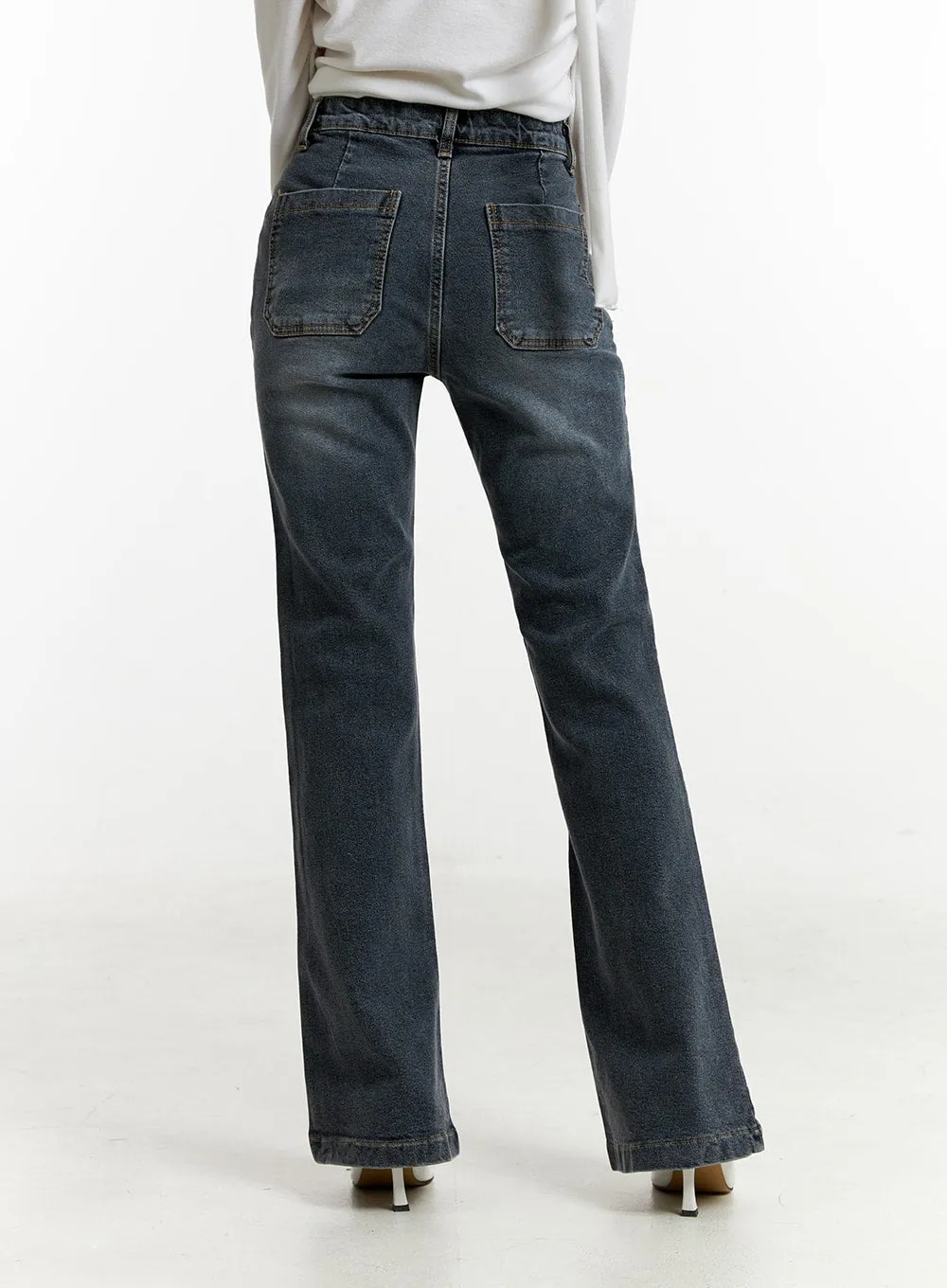 Pocketed Bootcut Jeans ID315