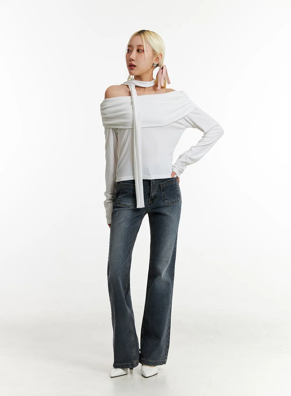 Pocketed Bootcut Jeans ID315