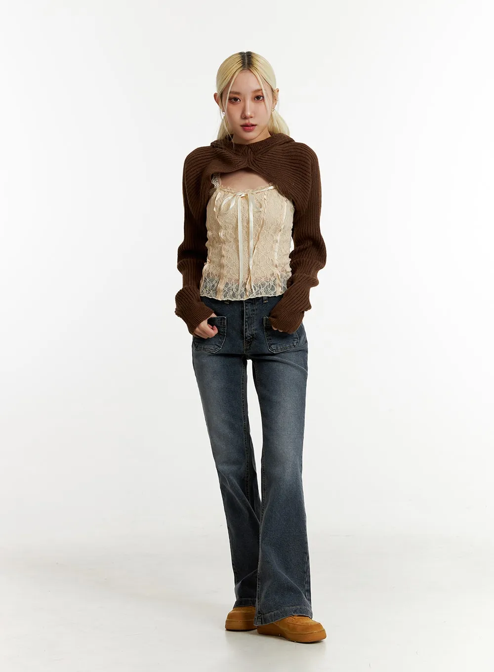 Pocketed Bootcut Jeans ID315