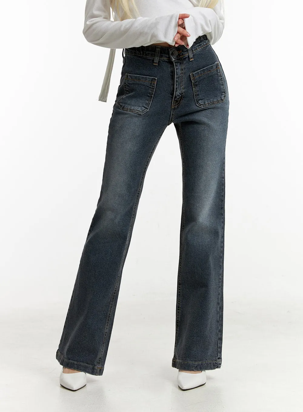 Pocketed Bootcut Jeans ID315