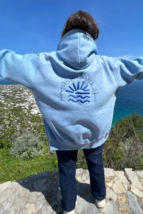 "Anatoli mou" Zaketa Hoodie in Pastel Blue 𝗢𝗻𝗲 𝗦𝗶𝘇𝗲