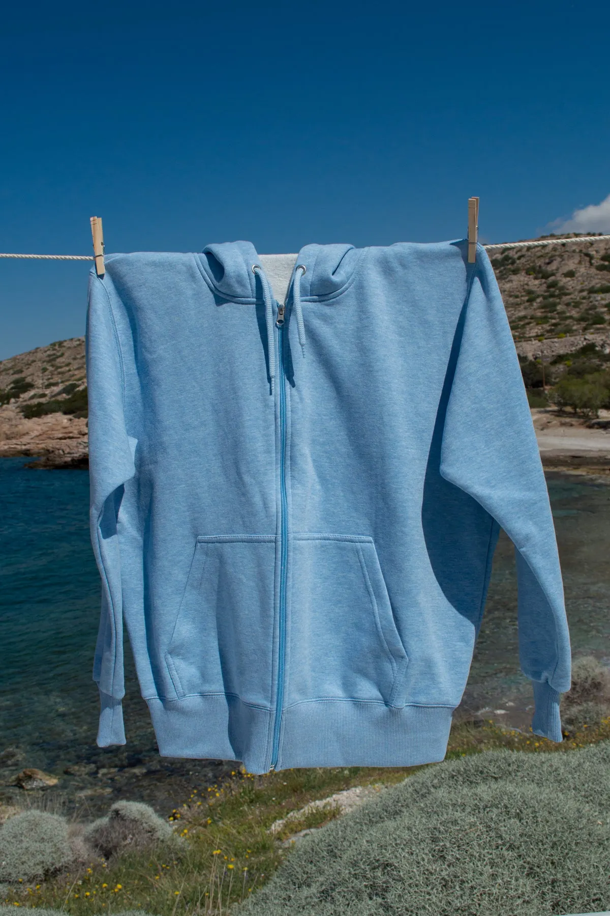 "Anatoli mou" Zaketa Hoodie in Pastel Blue 𝗢𝗻𝗲 𝗦𝗶𝘇𝗲