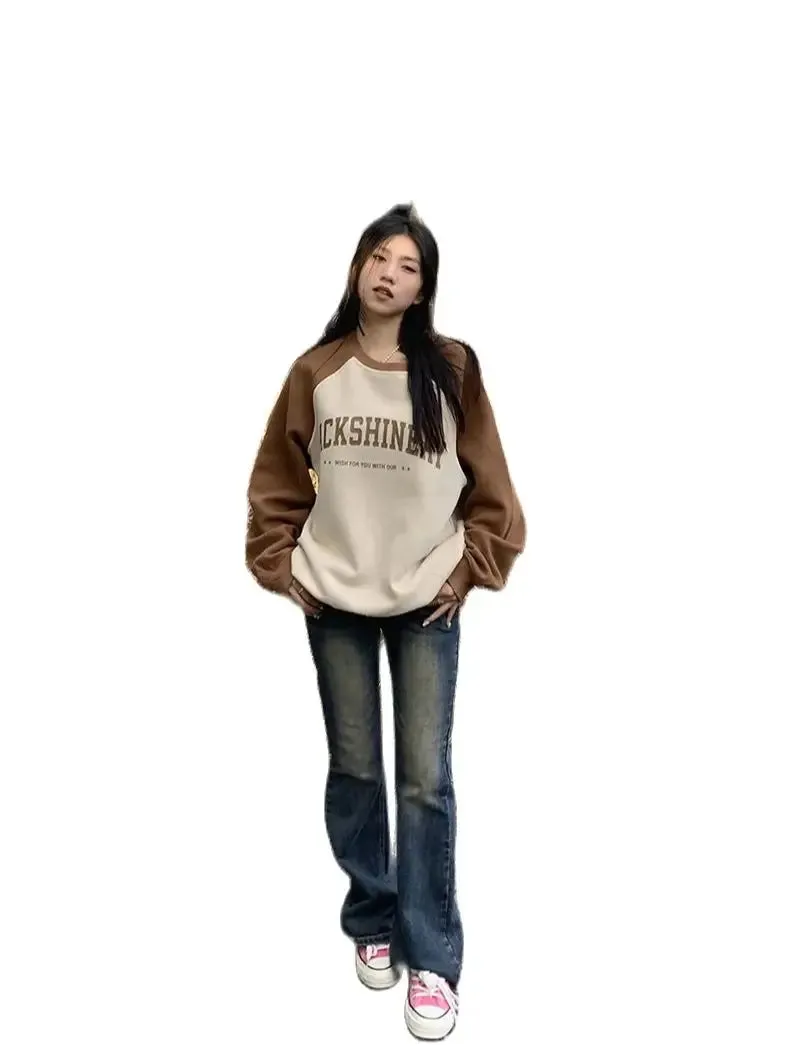 TAVIMART  -  Bootcut Denim Pants High Waist And Slimming Women American Style Straight-Leg Jeans Spring Autumn New Retro High Street Trousers