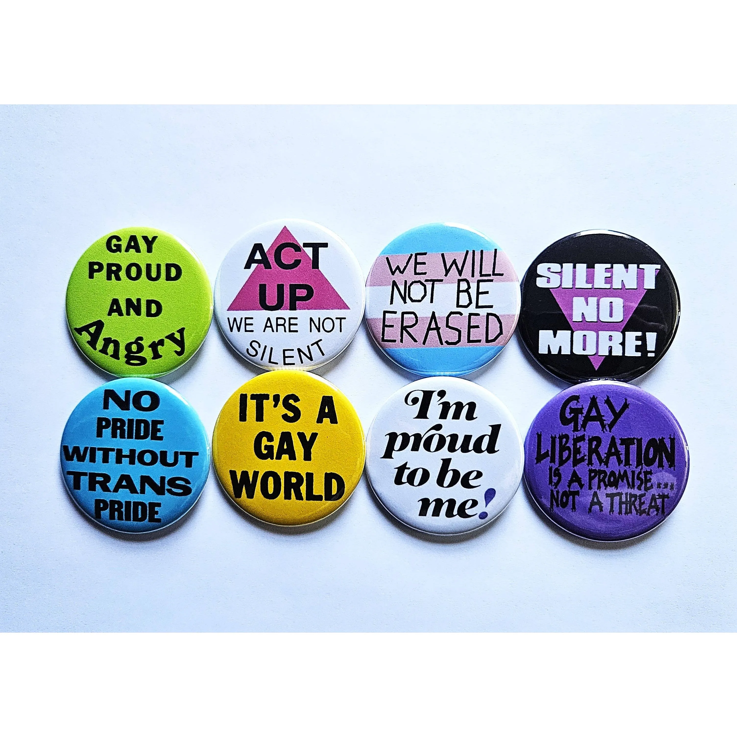 Vintage Reproduction No Pride Without Trans Pride Small Pinback Button | 1.25" Diameter