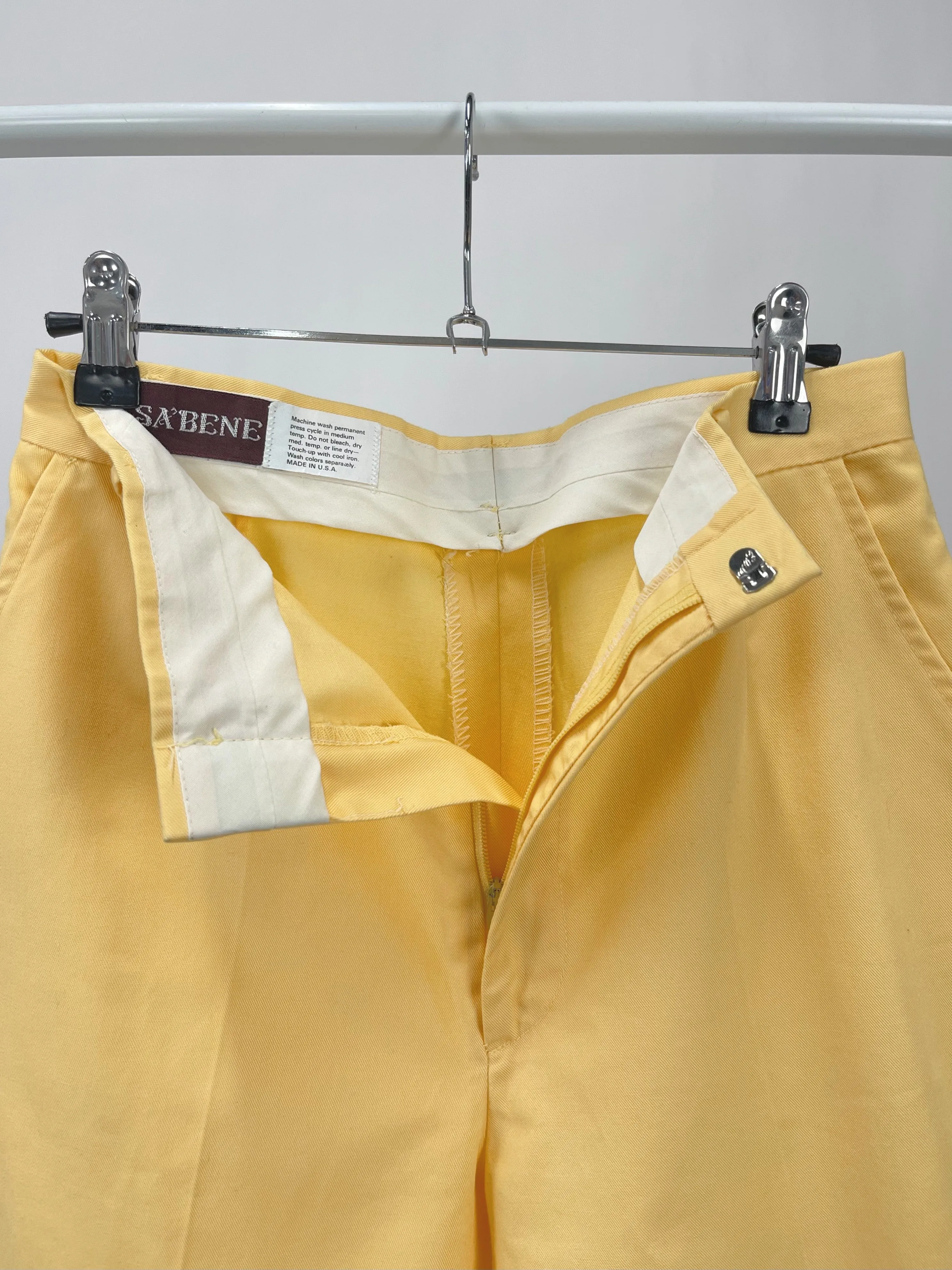 Vintage Yellow High Waisted Tailored Shorts (W27")