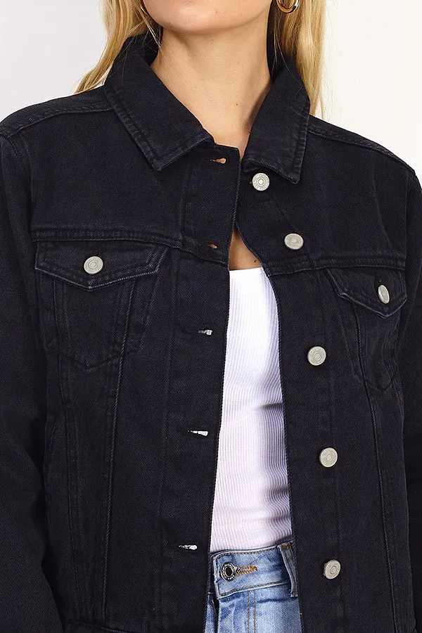 WESTERN STYLE BLACK DENIM JACKET